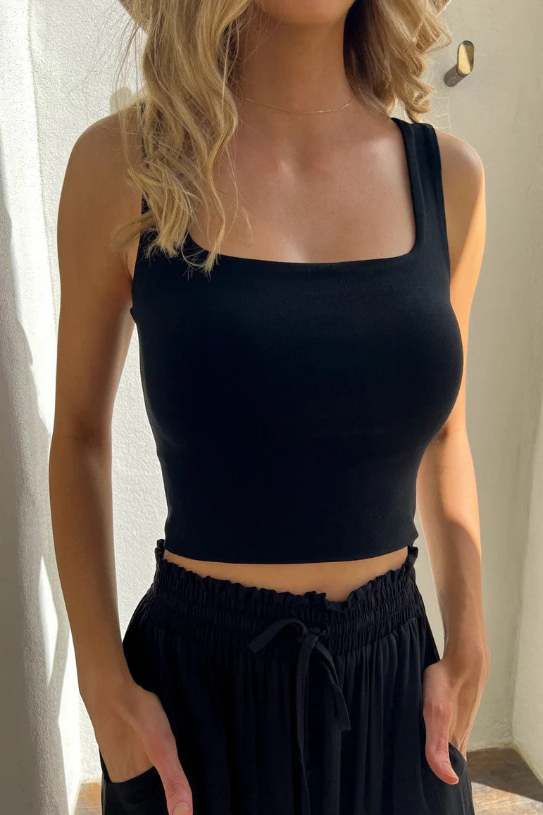 ALLY CROP TOP BLACK