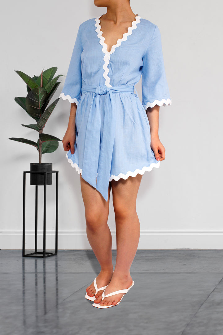 CLEAR BLUE SKIES BABY BLUE PLAYSUIT