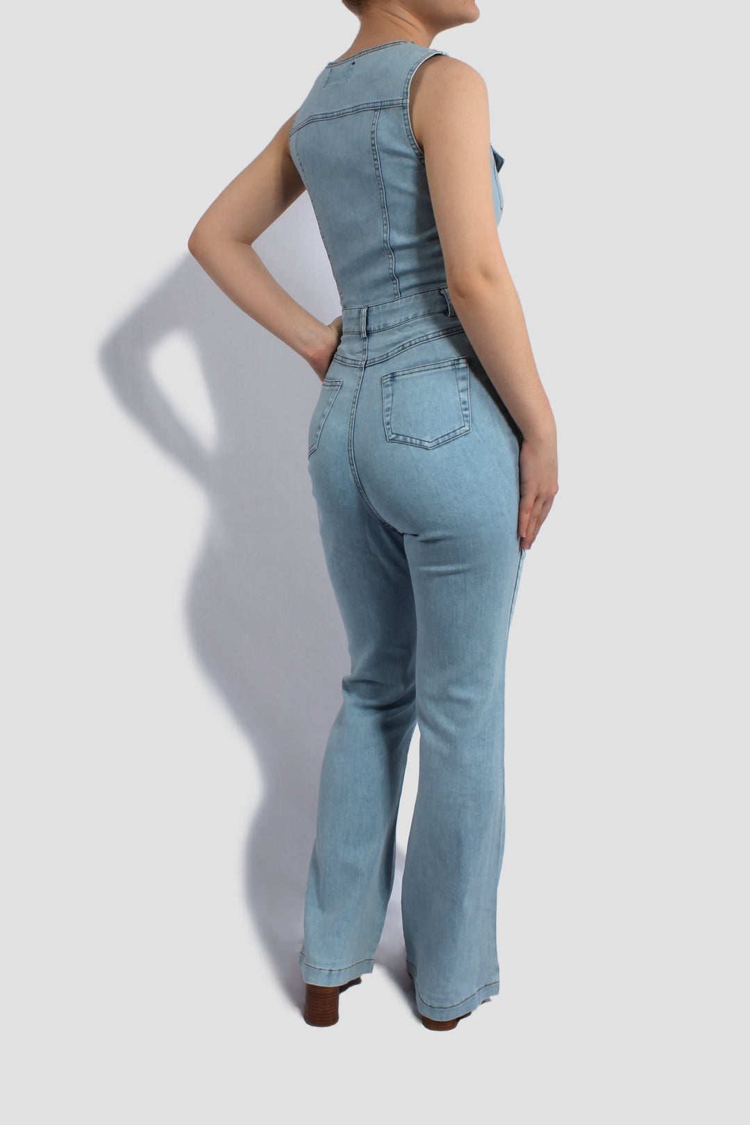 LUNA JUMPSUIT IN WASHED DENIM