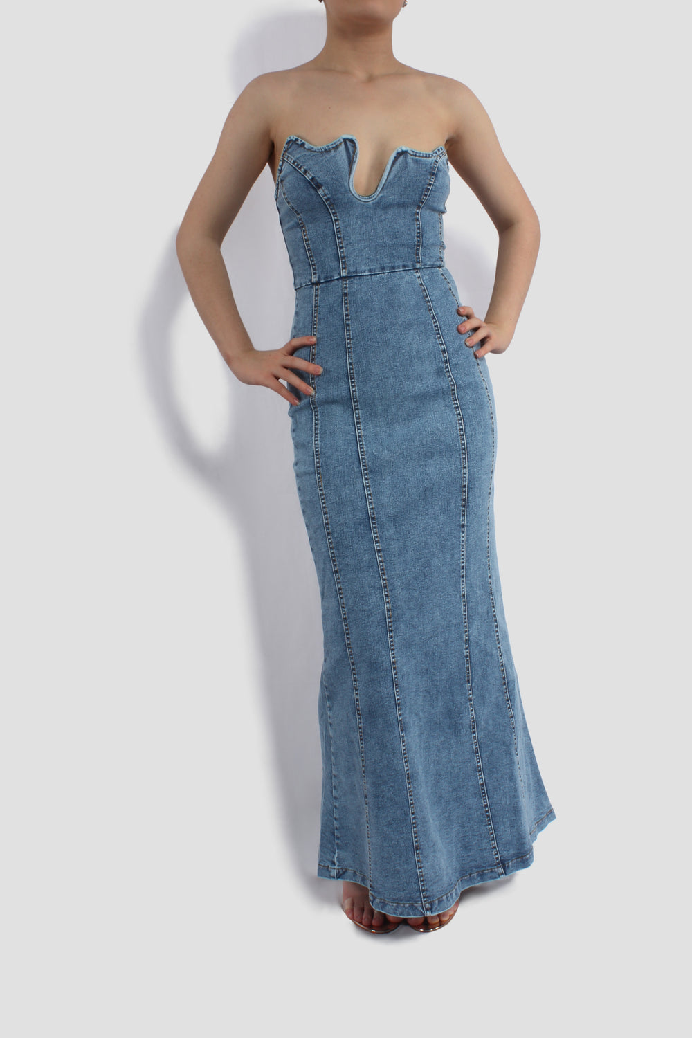 THE DENIM MERMAID MAXI DRESS