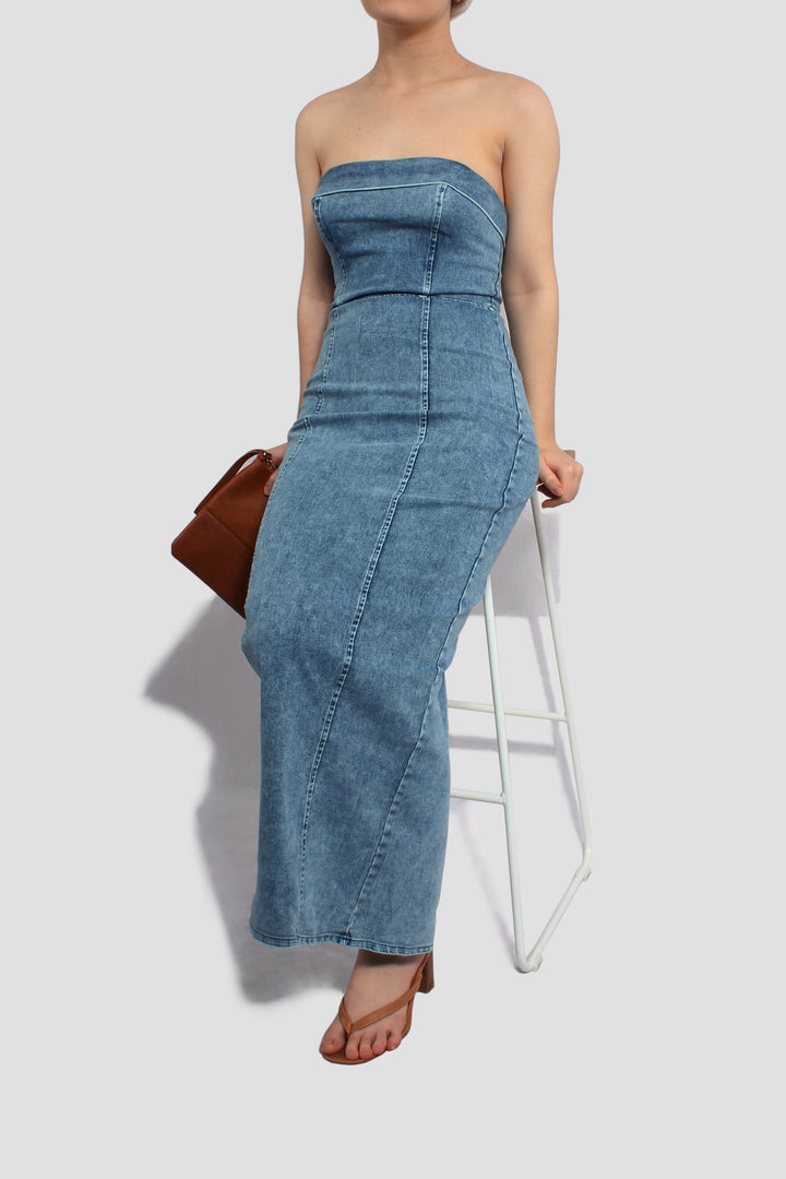 THE SAMANTHA DENIM MAXI DRESS