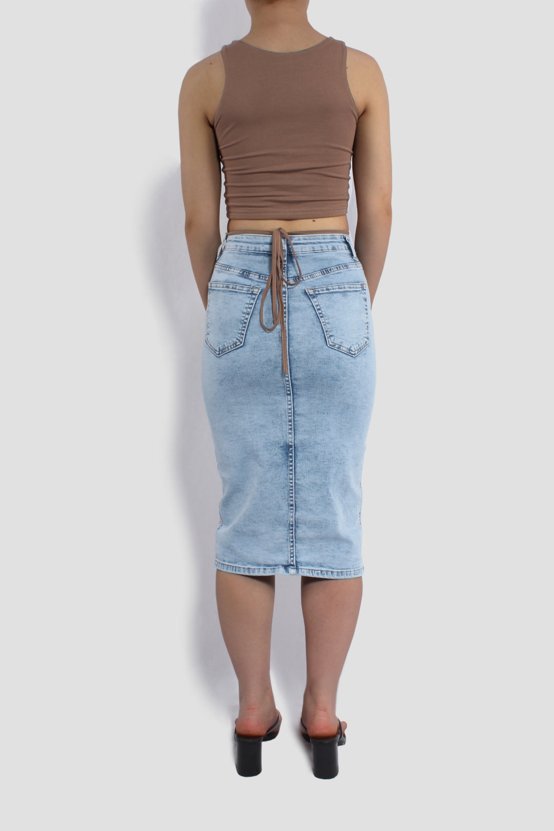 THE EVE DENIM MIDI SKIRT