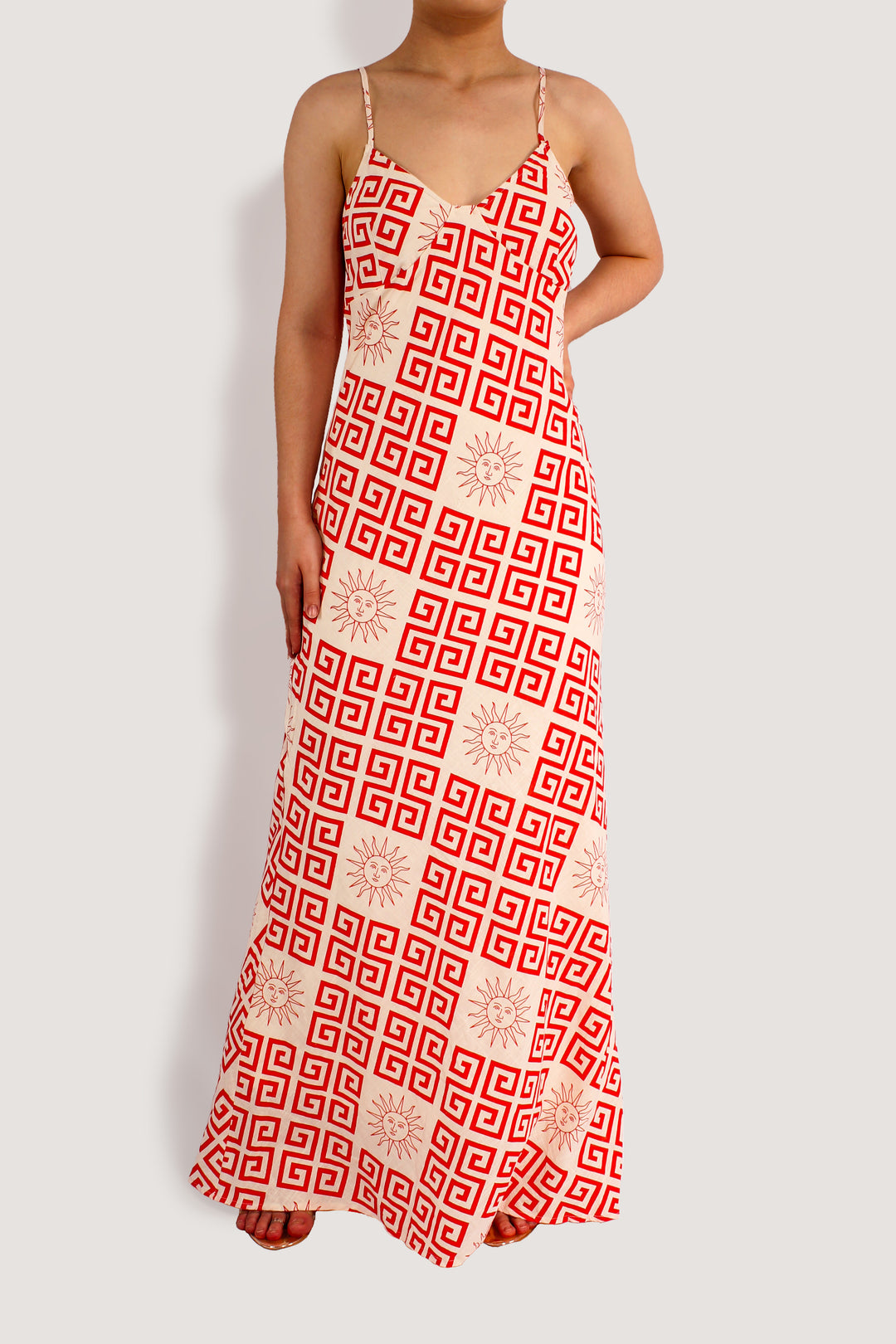 RED SUN MAXI DRESS